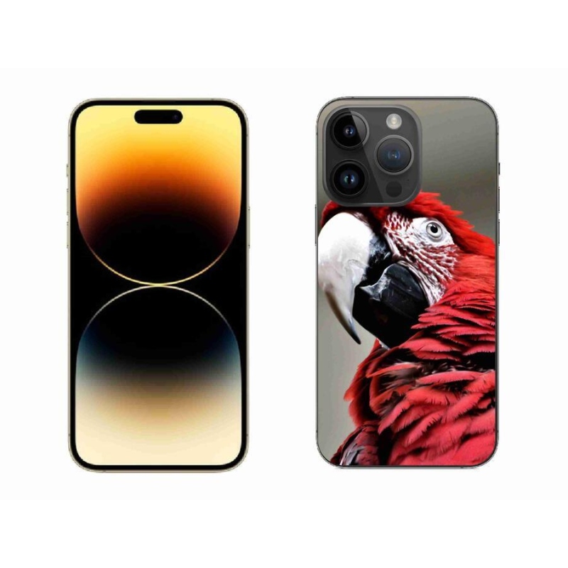 Gélový obal mmCase na mobil iPhone 14 Pro Max 6.7 - papagáj ara červený