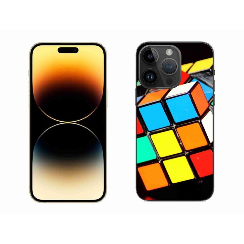 Gélový obal mmCase na mobil iPhone 14 Pro Max 6.7 - rubikova kocka