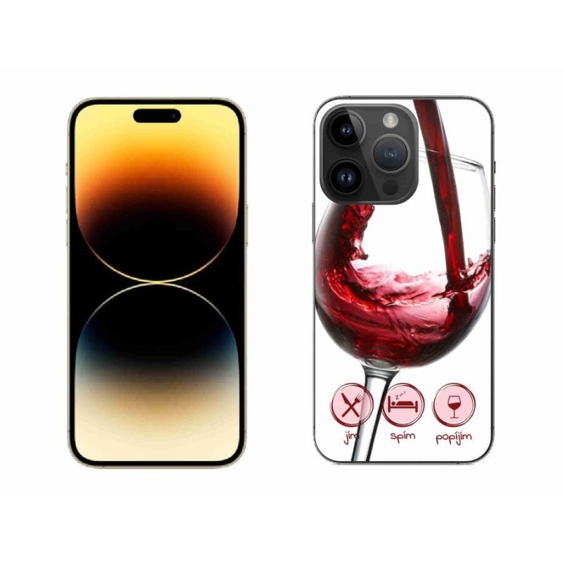 Gélový obal mmCase na mobil iPhone 14 Pro Max 6.7 - pohár vína červené