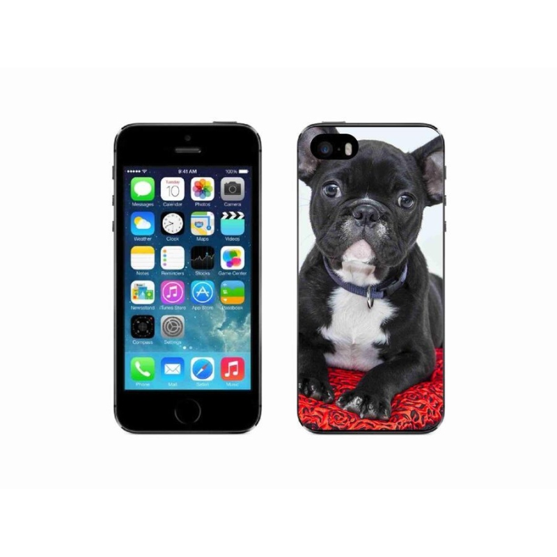 Gélový obal mmCase na mobil iPhone 5 / 5s - buldog