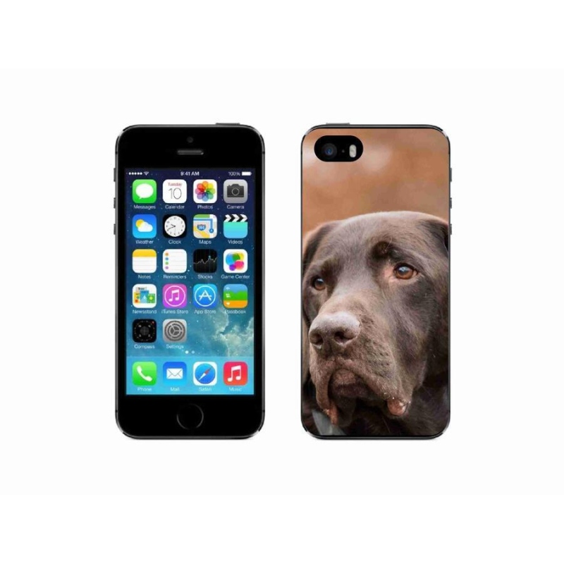 Gélový obal mmCase na mobil iPhone 5 / 5s - hnedý labrador