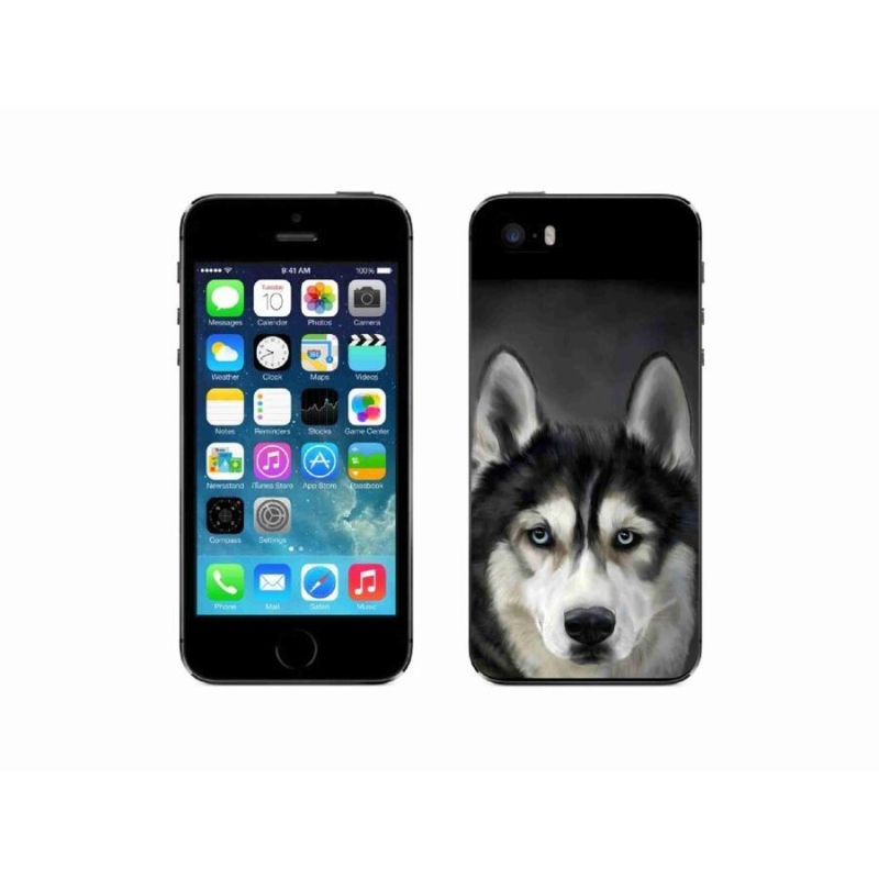 Gélový obal mmCase na mobil iPhone 5 / 5s - husky