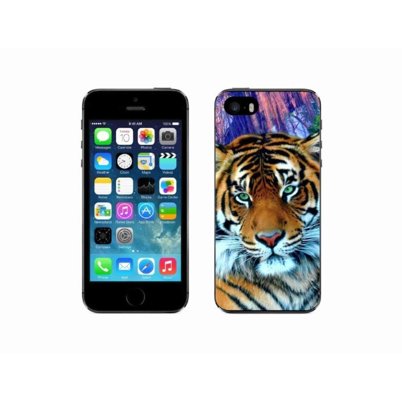 Gélový obal mmCase na mobil iPhone 5 / 5s - tiger