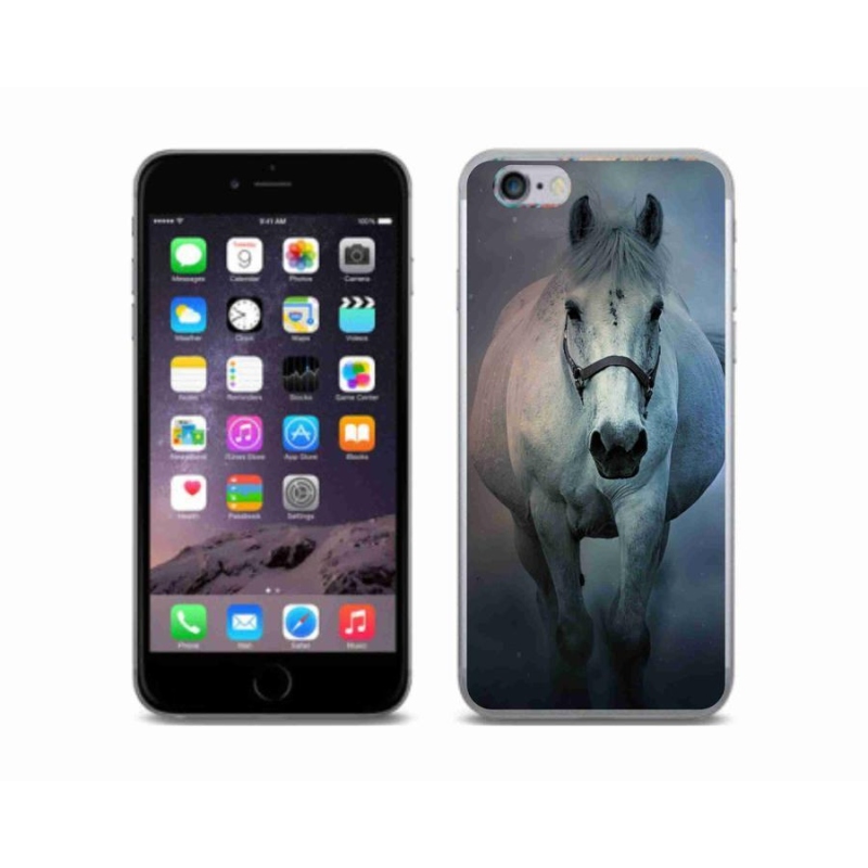Gélový obal mmCase na mobil iPhone 6 / 6S - bežiaci biely kôň