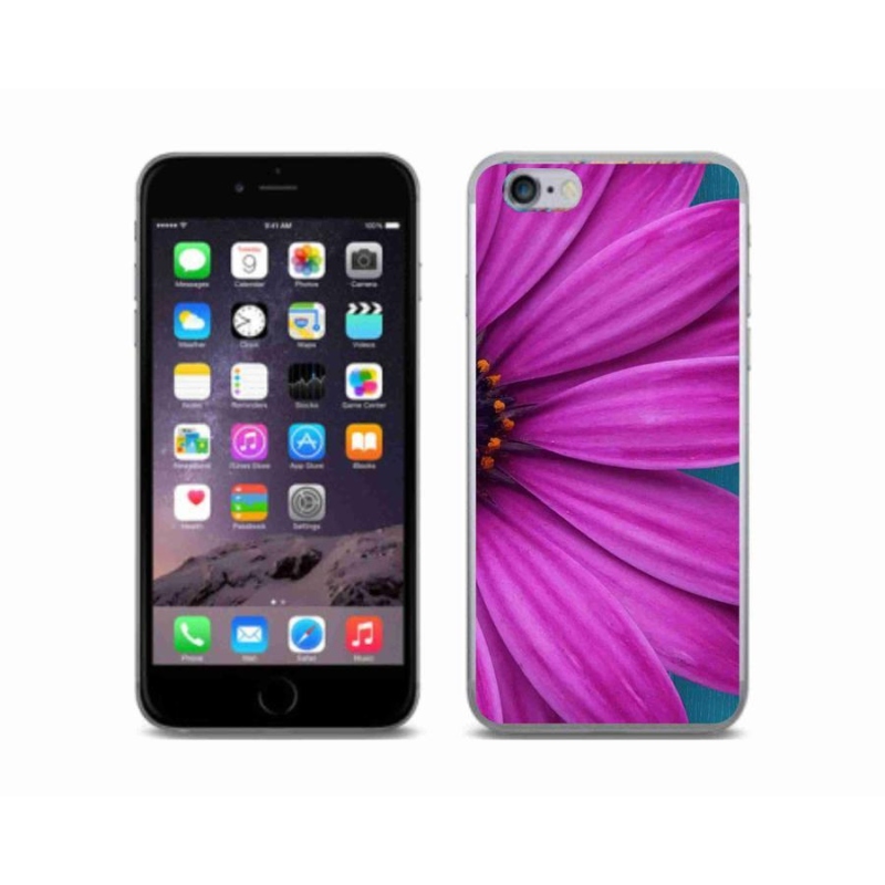 Gélový obal mmCase na mobil iPhone 6 / 6S - fialová margaréta