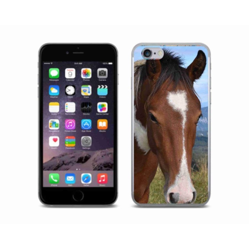 Gélový obal mmCase na mobil iPhone 6 / 6S - hnedý kôň