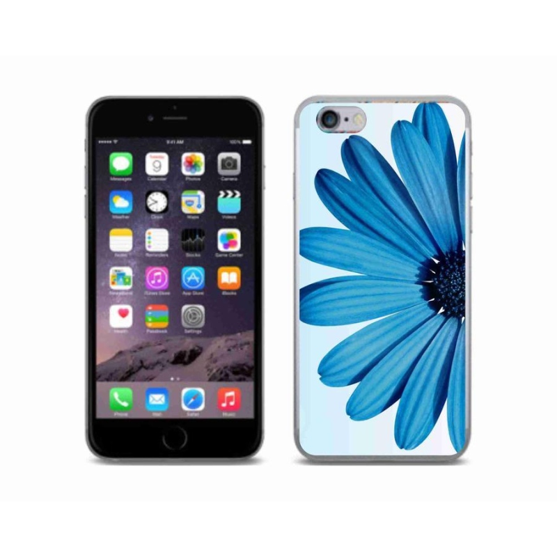 Gélový obal mmCase na mobil iPhone 6 / 6S - modrá margaréta