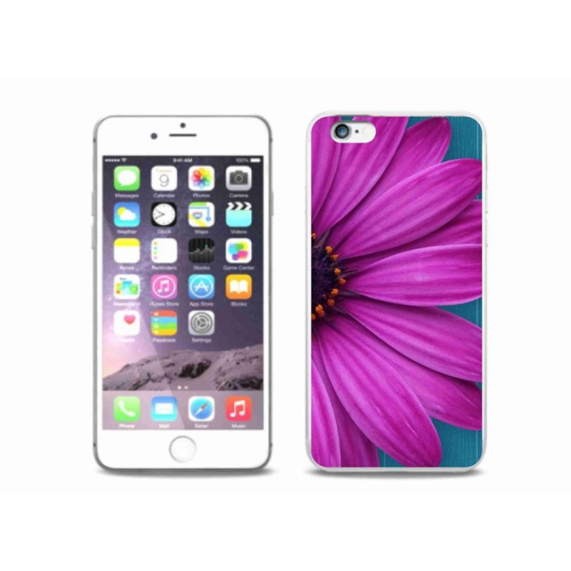 Gélový obal mmCase na mobil iPhone 6 / 6S Plus - fialová margaréta