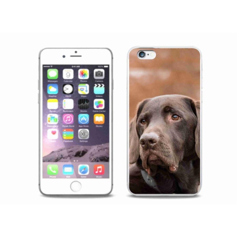 Gélový obal mmCase na mobil iPhone 6 / 6S Plus - hnedý labrador