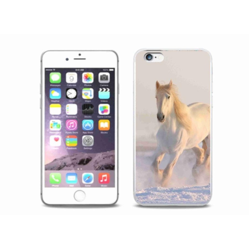 Gélový obal mmCase na mobil iPhone 6 / 6S Plus - kôň v snehu