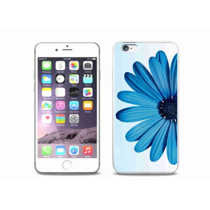 Gélový obal mmCase na mobil iPhone 6 / 6S Plus - modrá margaréta