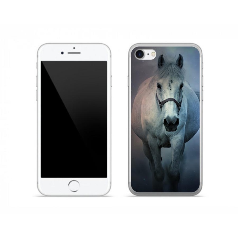Gélový obal mmCase na mobil iPhone 8 - bežiaci biely kôň