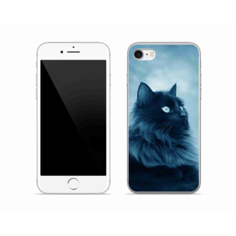 Gélový obal mmCase na mobil iPhone 8 - čierna mačka 1