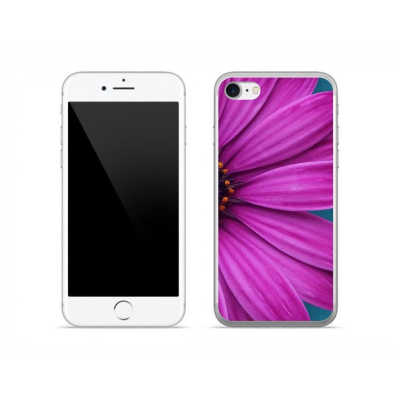 Gélový obal mmCase na mobil iPhone 8 - fialová margaréta