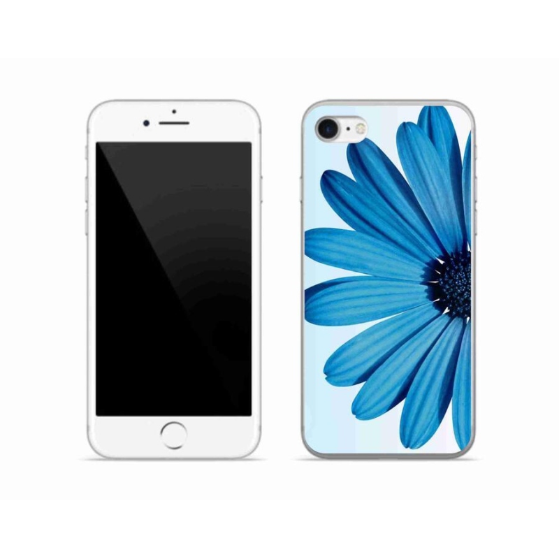 Gélový obal mmCase na mobil iPhone 8 - modrá margaréta