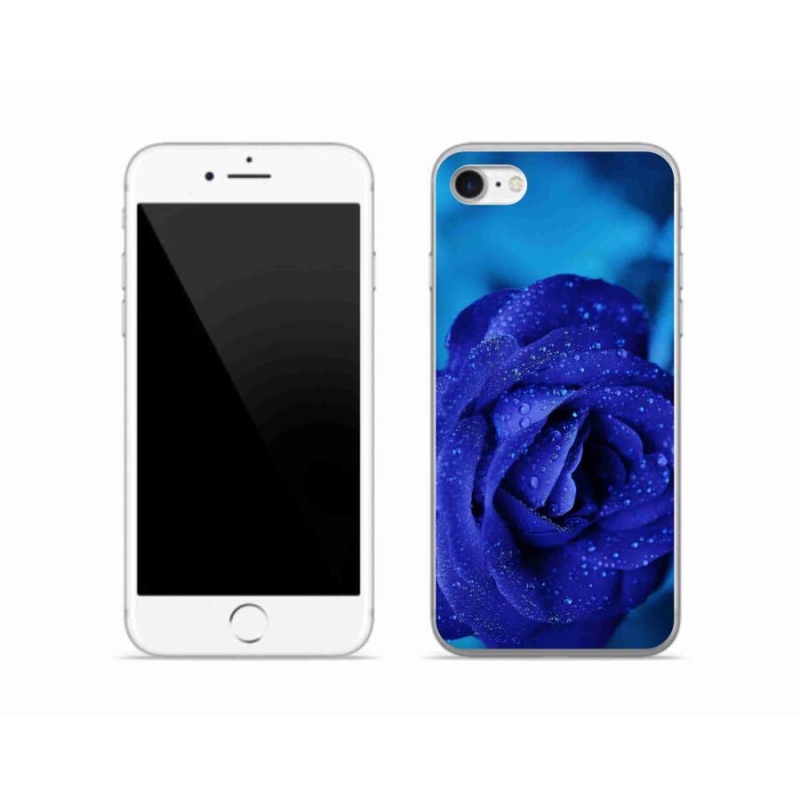 Gélový obal mmCase na mobil iPhone 8 - modrá ruža