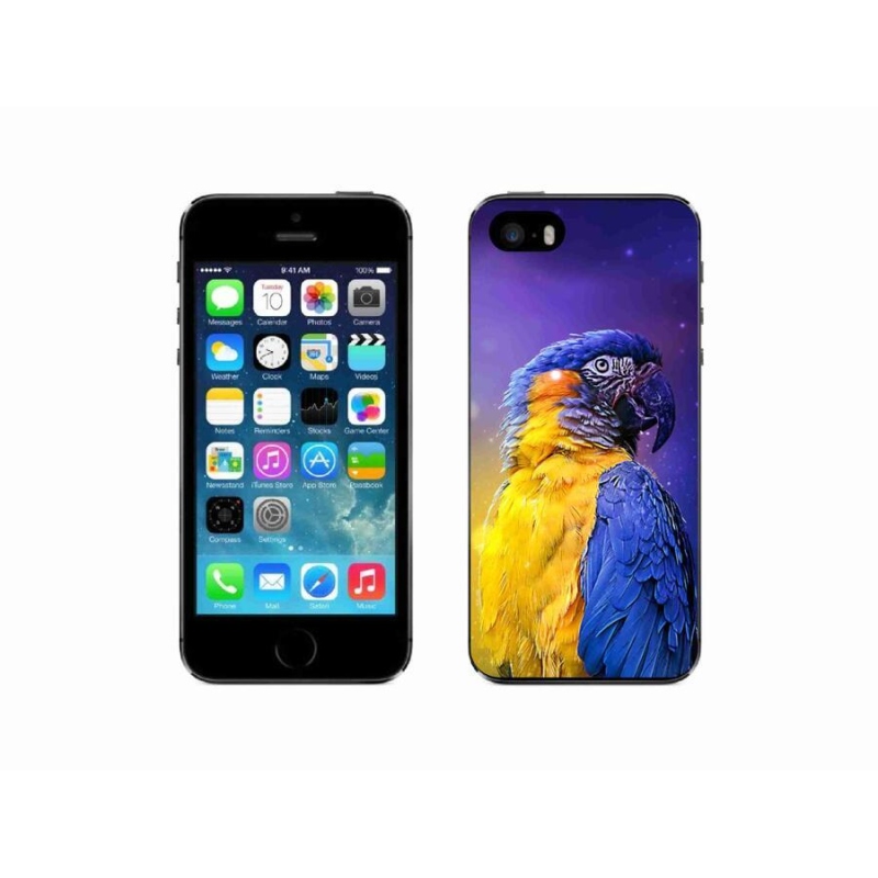 Gélový obal mmCase na mobil iPhone SE (2016) - papagáj ara 1