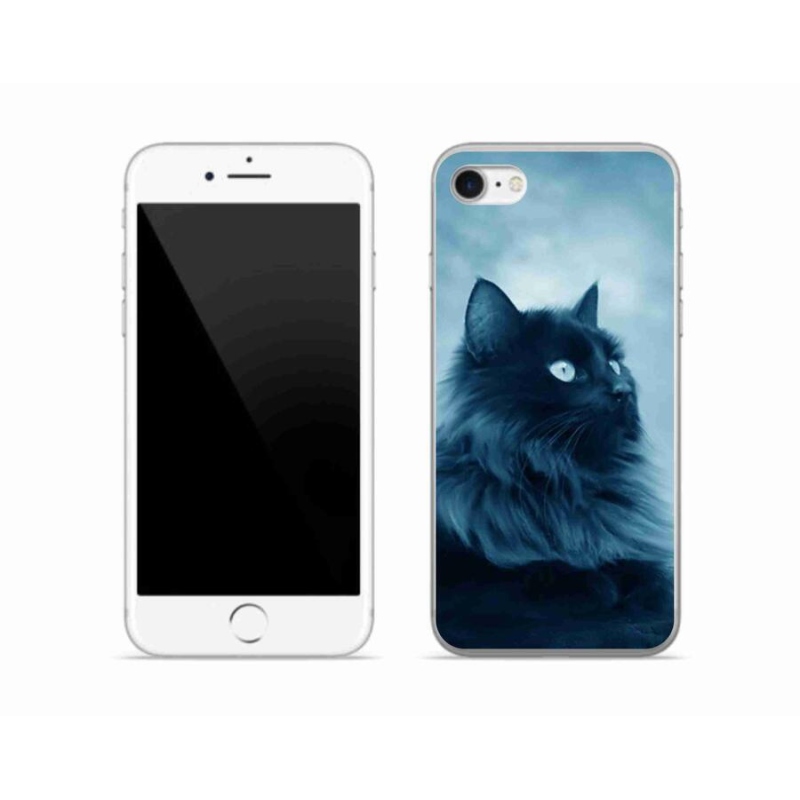 Gélový obal mmCase na mobil iPhone SE (2020) - čierna mačka 1