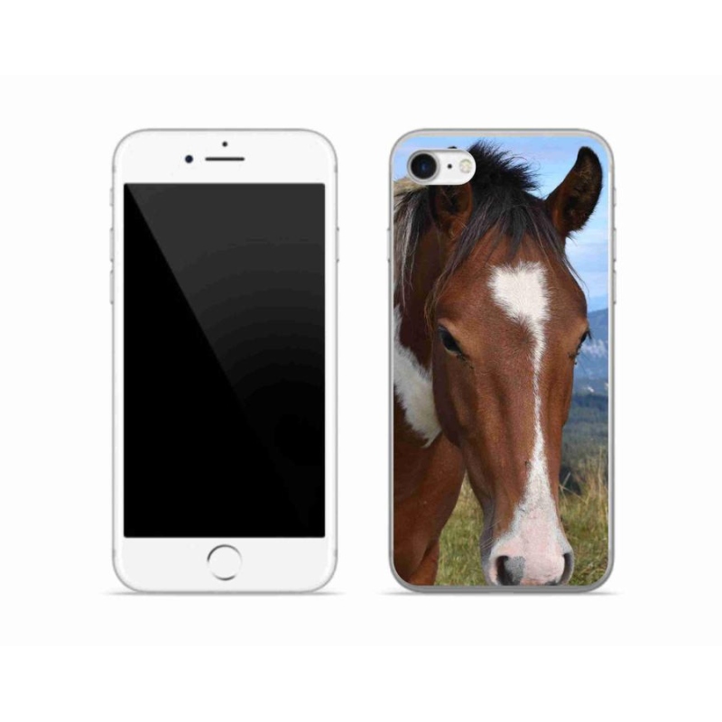 Gélový obal mmCase na mobil iPhone SE (2020) - hnedý kôň