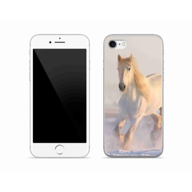 Gélový obal mmCase na mobil iPhone SE (2020) - kôň v snehu