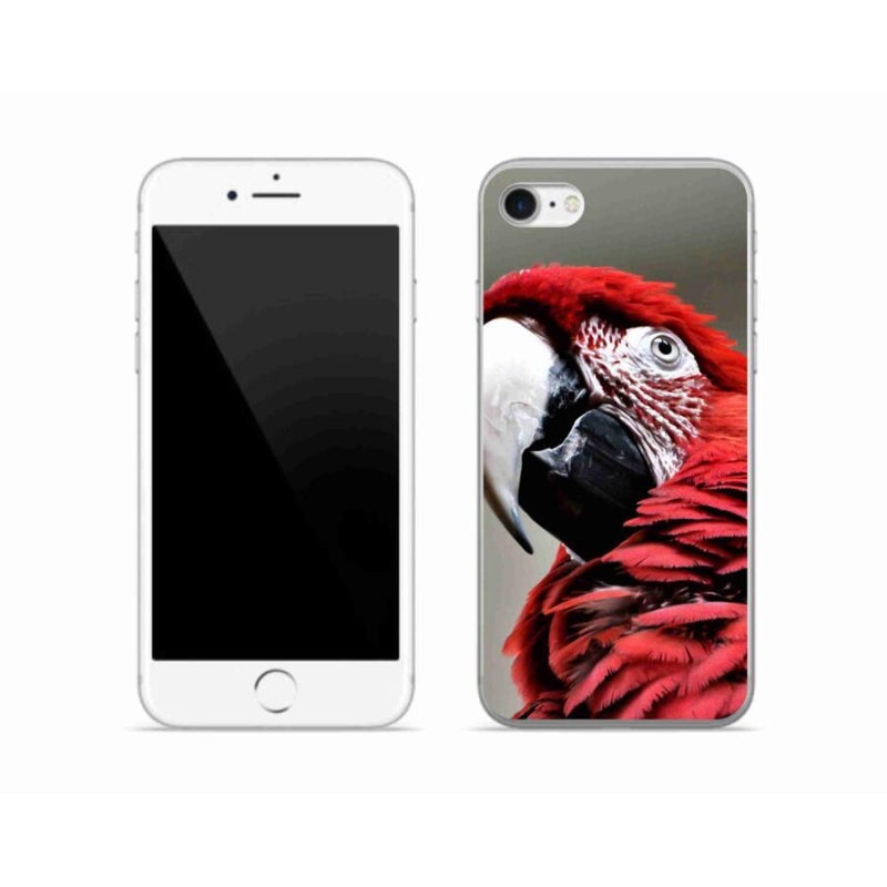 Gélový obal mmCase na mobil iPhone SE (2020) - papagáj ara červený