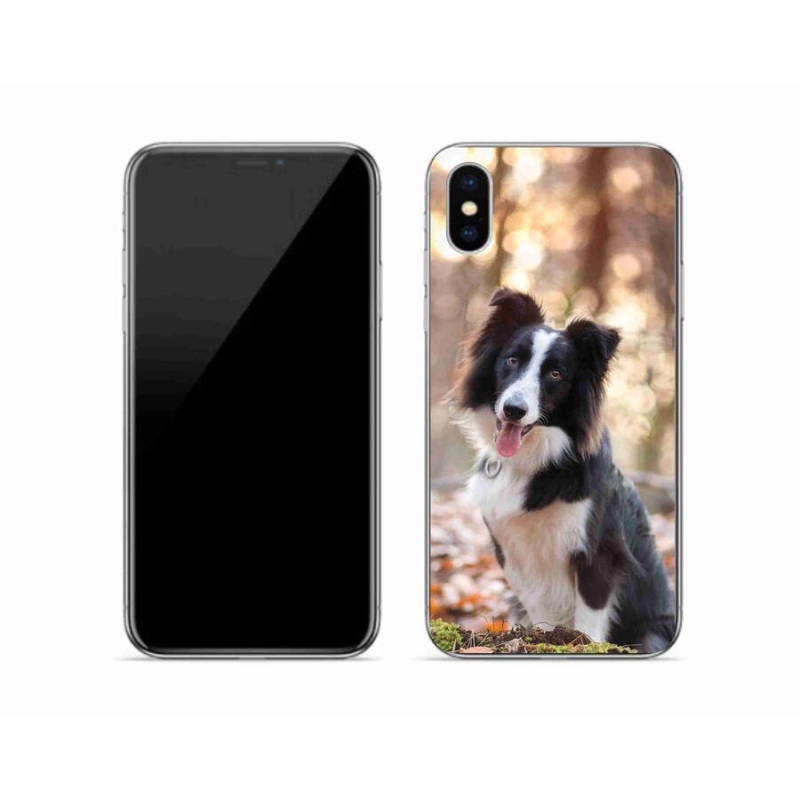 Gélový obal mmCase na mobil iPhone X - border kólie 1