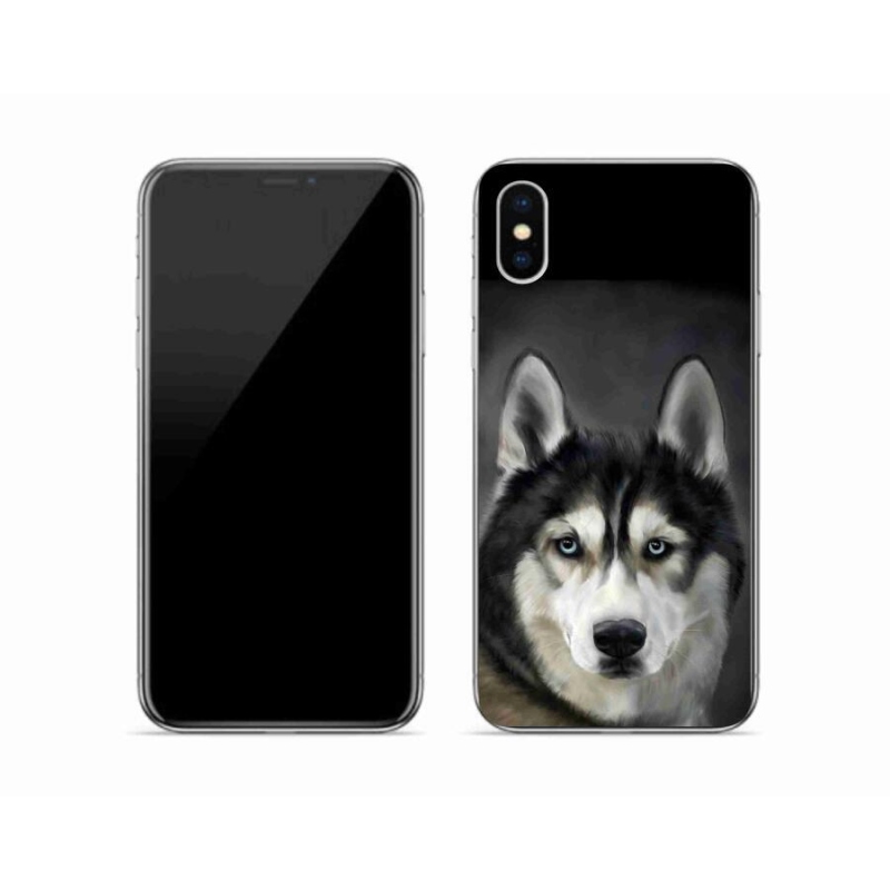 Gélový obal mmCase na mobil iPhone X - husky