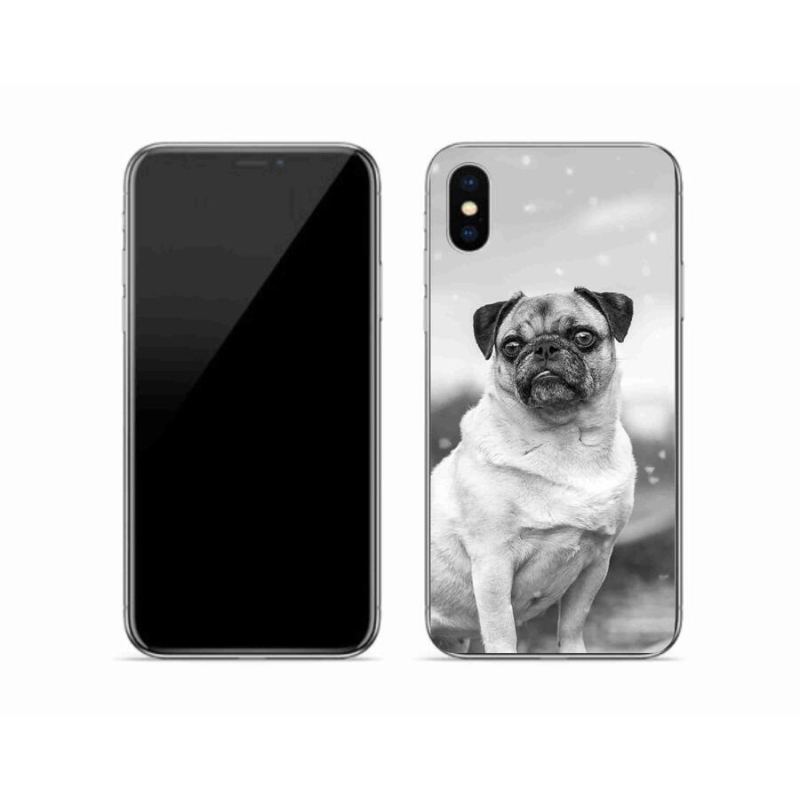 Gélový obal mmCase na mobil iPhone X - mops