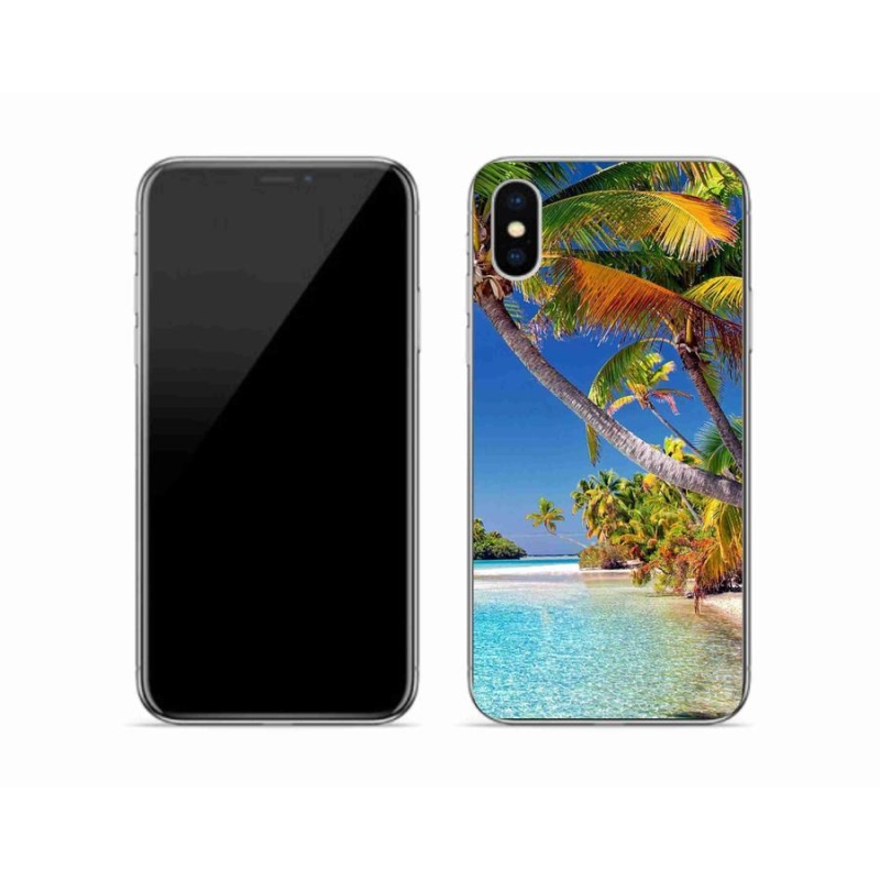 Gélový obal mmCase na mobil iPhone X - morská pláž