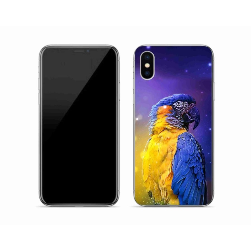 Gélový obal mmCase na mobil iPhone X - papagáj ara 1