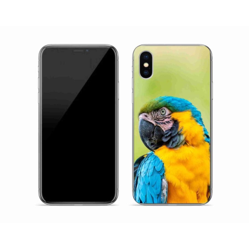 Gélový obal mmCase na mobil iPhone X - papagáj ara 2