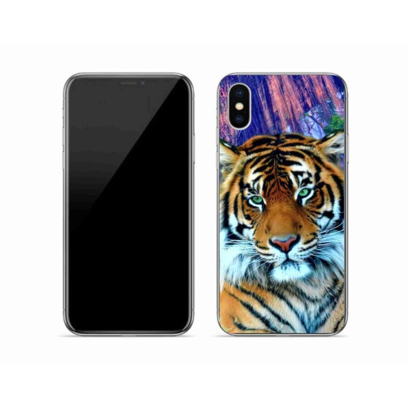 Gélový obal mmCase na mobil iPhone X - tiger