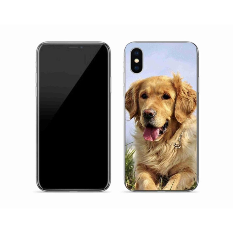 Gélový obal mmCase na mobil iPhone X - zlatý retriever