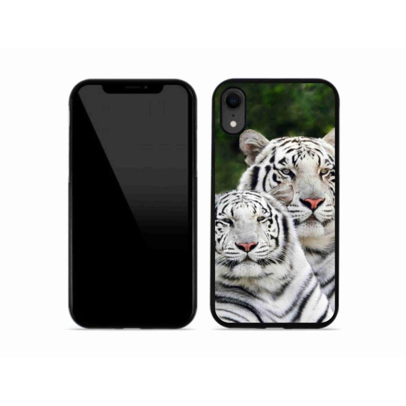 Gélový obal mmCase na mobil iPhone XR - bieli tigre