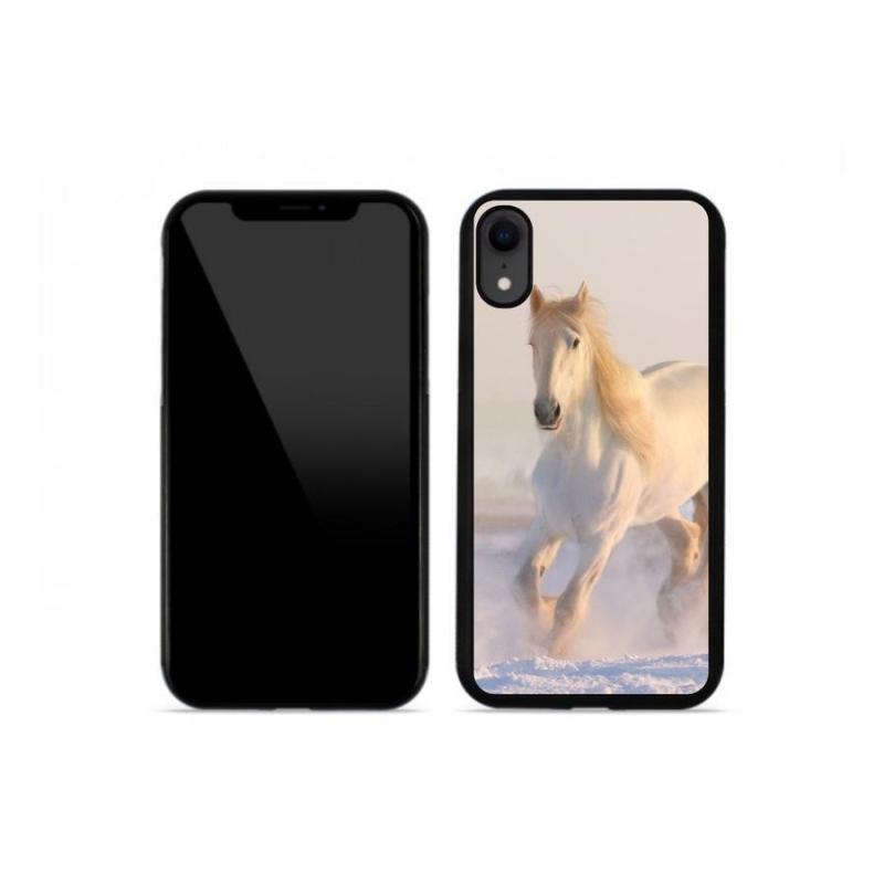 Gélový obal mmCase na mobil iPhone XR - kôň v snehu