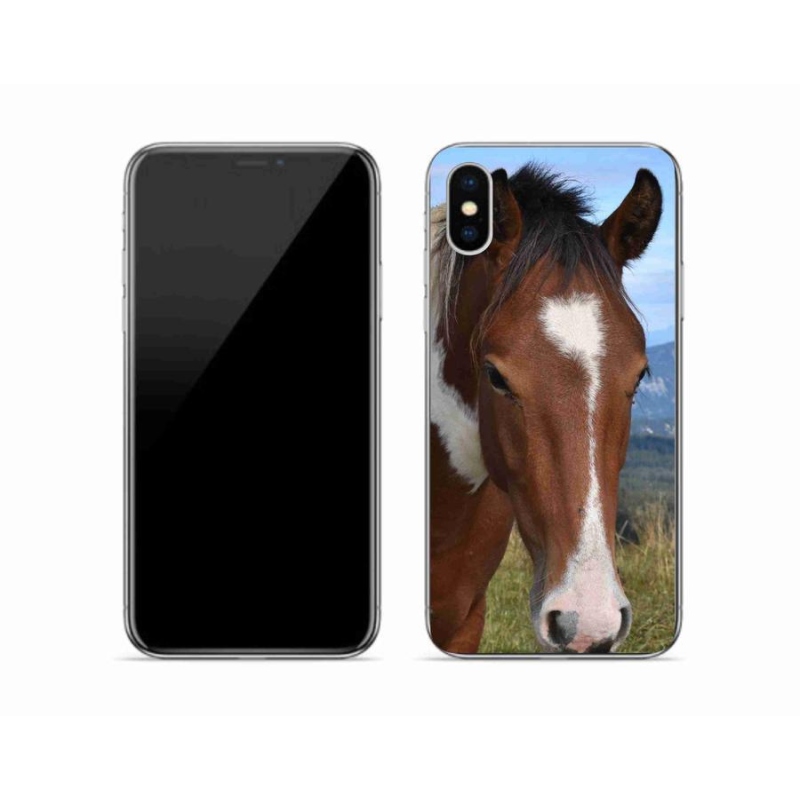 Gélový obal mmCase na mobil iPhone XS - hnedý kôň