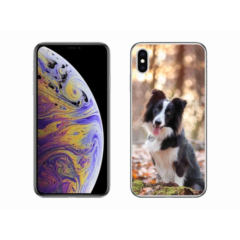 Gélový obal mmCase na mobil iPhone XS Max - border kólie 1