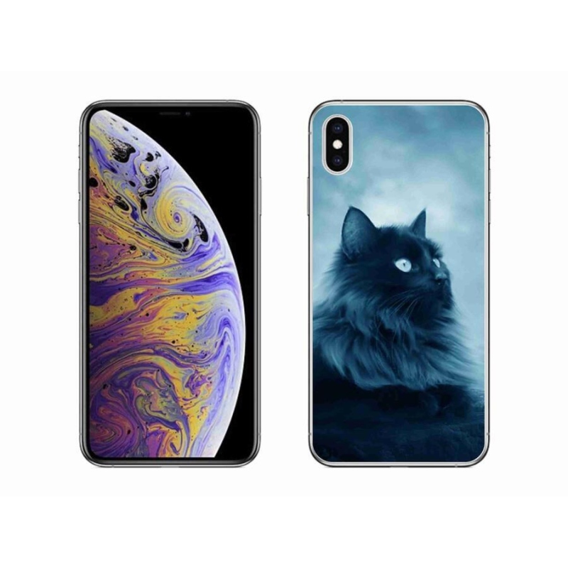 Gélový obal mmCase na mobil iPhone XS Max - čierna mačka 1