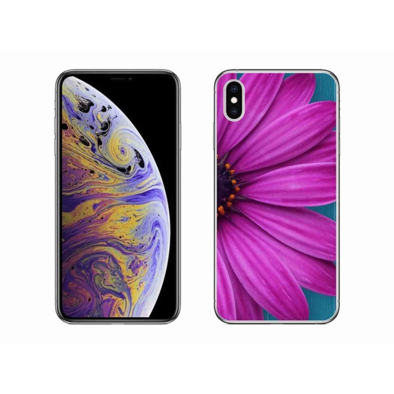 Gélový obal mmCase na mobil iPhone XS Max - fialová margaréta