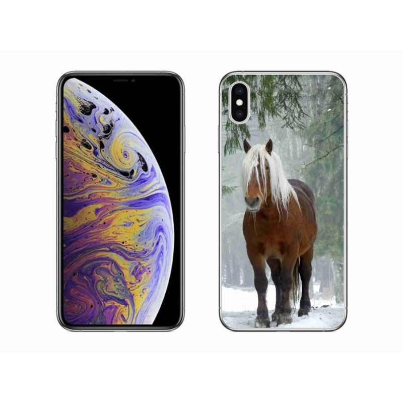 Gélový obal mmCase na mobil iPhone XS Max - kôň v lese