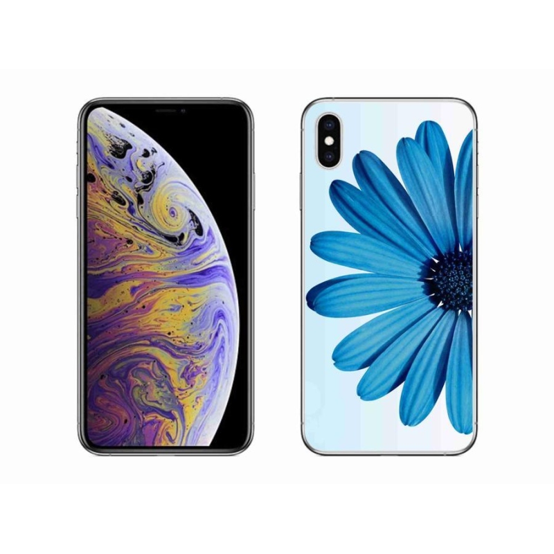 Gélový obal mmCase na mobil iPhone XS Max - modrá margaréta