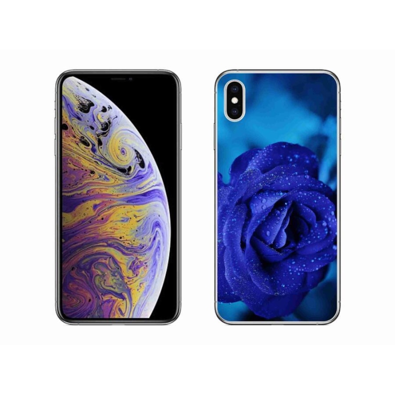 Gélový obal mmCase na mobil iPhone XS Max - modrá ruža