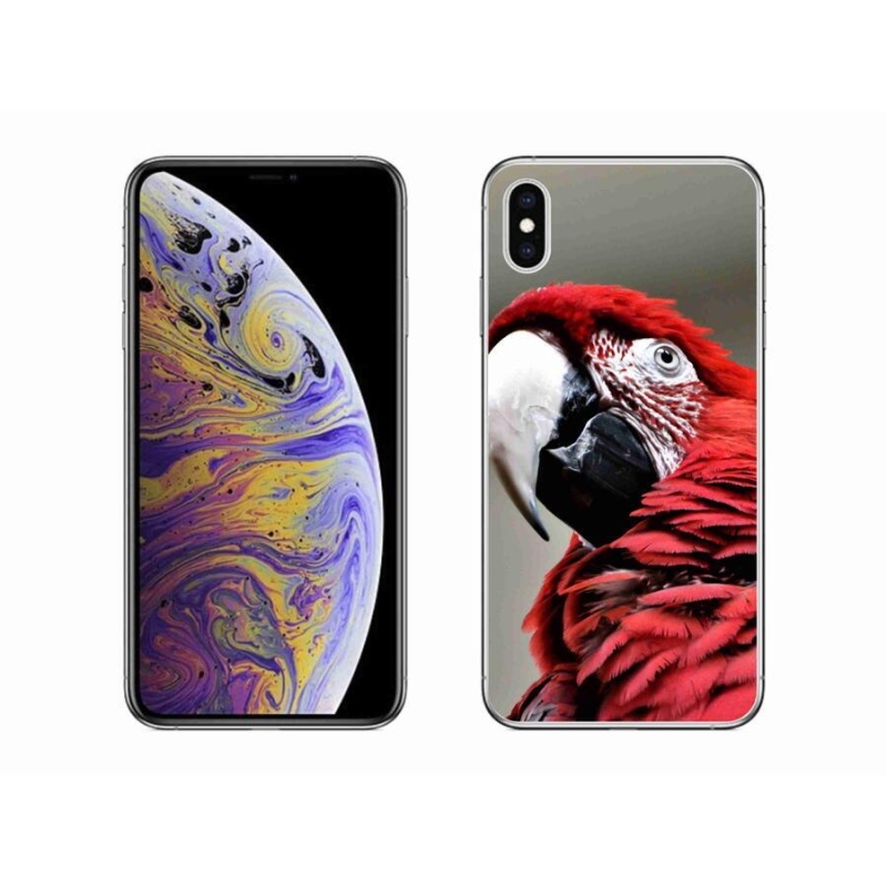 Gélový obal mmCase na mobil iPhone XS Max - papagáj ara červený