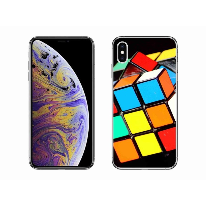 Gélový obal mmCase na mobil iPhone XS Max - rubikova kocka