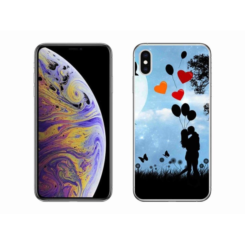 Gélový obal mmCase na mobil iPhone XS Max - zamilovaný pár