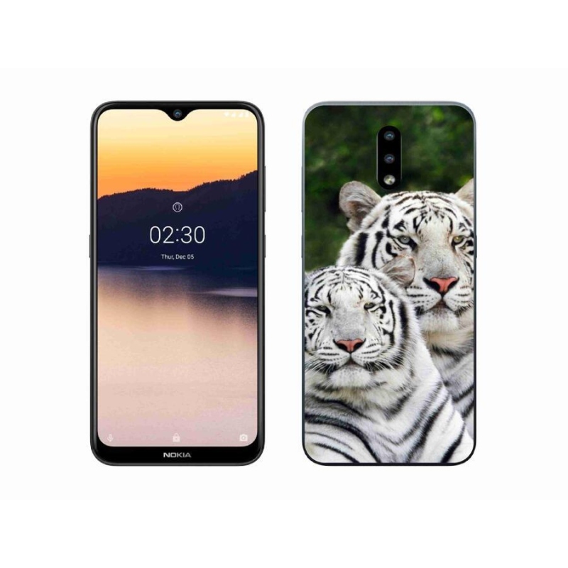 Gélový obal mmCase na mobil Nokia 2.3 - bieli tigre