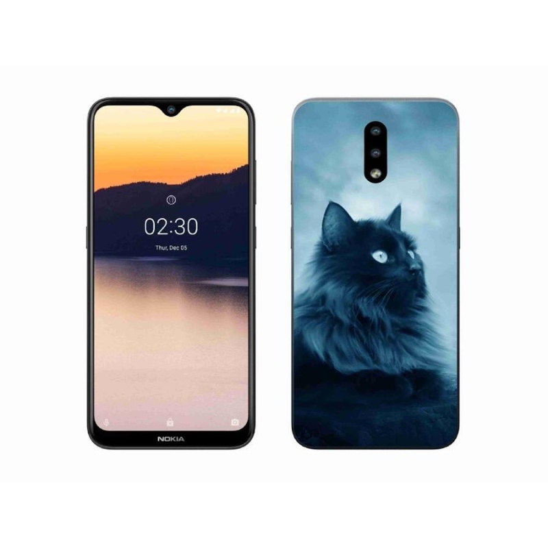 Gélový obal mmCase na mobil Nokia 2.3 - čierna mačka 1