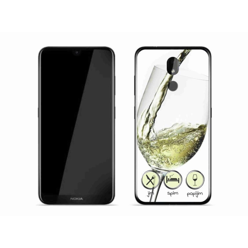 Gélový obal mmCase na mobil Nokia 3.2 - pohárik vína biele