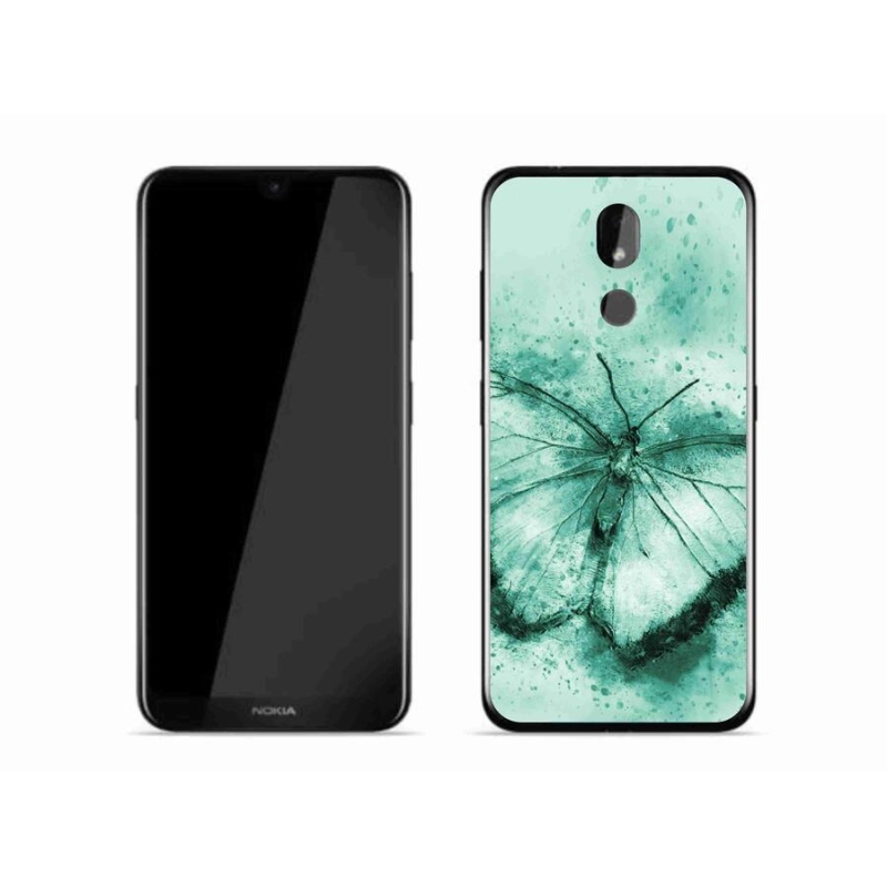 Gélový obal mmCase na mobil Nokia 3.2 - zelený motýľ