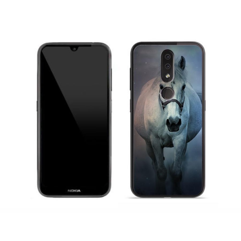 Gélový obal mmCase na mobil Nokia 4.2 - bežiaci biely kôň